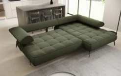 Designer Ecksofa Sydney II Bouclé mit elektrischer Schlaffunktion