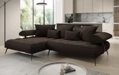 Designer Ecksofa Sydney II Bouclé mit elektrischer Schlaffunktion
