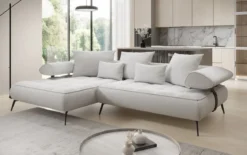 Designer Ecksofa Sydney II Bouclé mit elektrischer Schlaffunktion