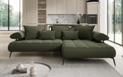 Designer Ecksofa Sydney II Bouclé mit elektrischer Schlaffunktion