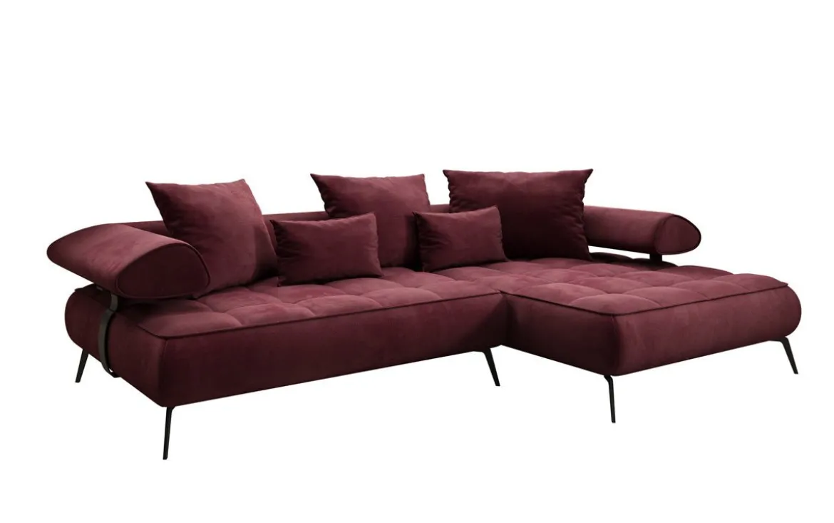 Designer Ecksofa Sydney II Samt mit elektrischer Schlaffunktion