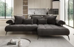Designer Ecksofa Sydney II Samt mit elektrischer Schlaffunktion