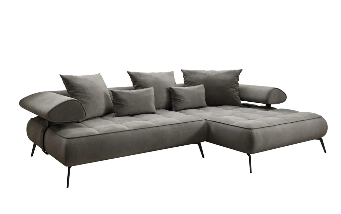 Designer Ecksofa Sydney II Samt mit elektrischer Schlaffunktion
