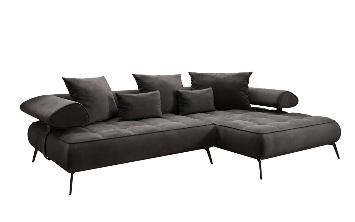 Designer Ecksofa Sydney II Samt mit elektrischer Schlaffunktion
