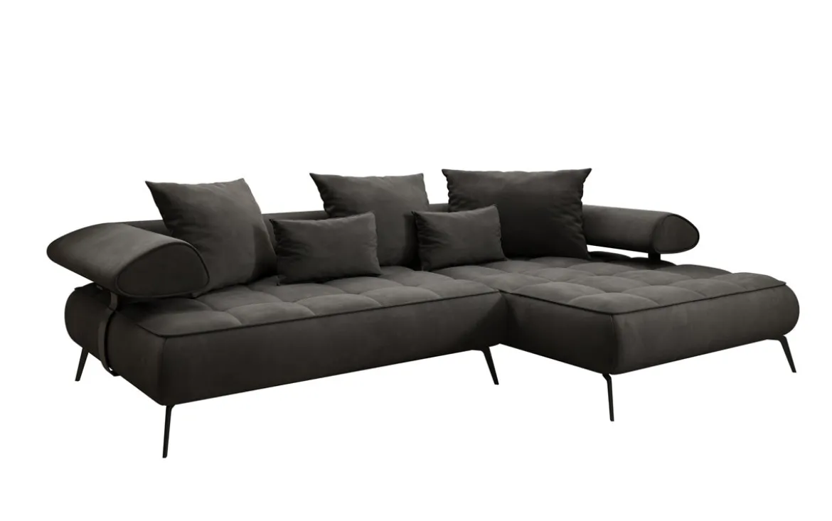 Designer Ecksofa Sydney II Samt mit elektrischer Schlaffunktion