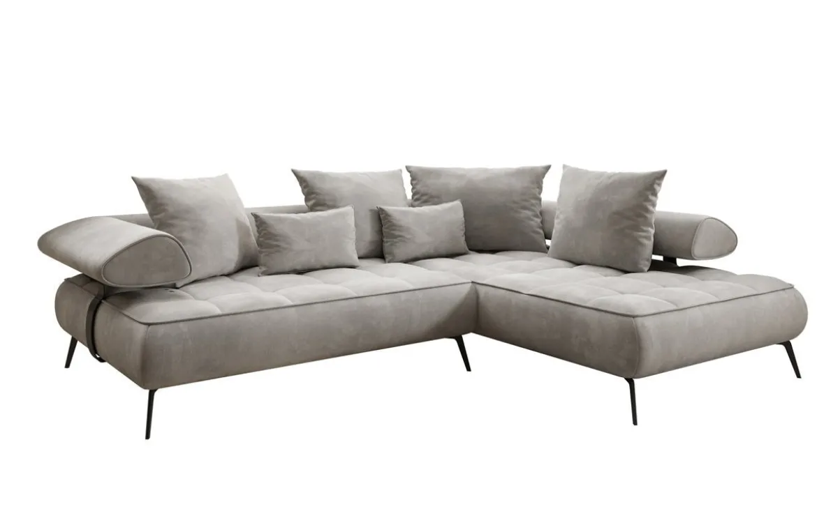 Designer Ecksofa Sydney Samt mit elektrischer Schlaffunktion