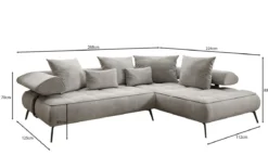 Designer Ecksofa Sydney Samt mit elektrischer Schlaffunktion