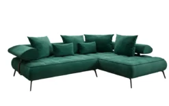 Designer Ecksofa Sydney Samt mit elektrischer Schlaffunktion