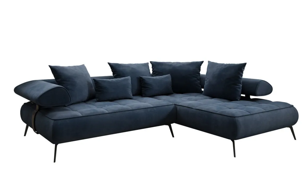 Designer Ecksofa Sydney Samt mit elektrischer Schlaffunktion