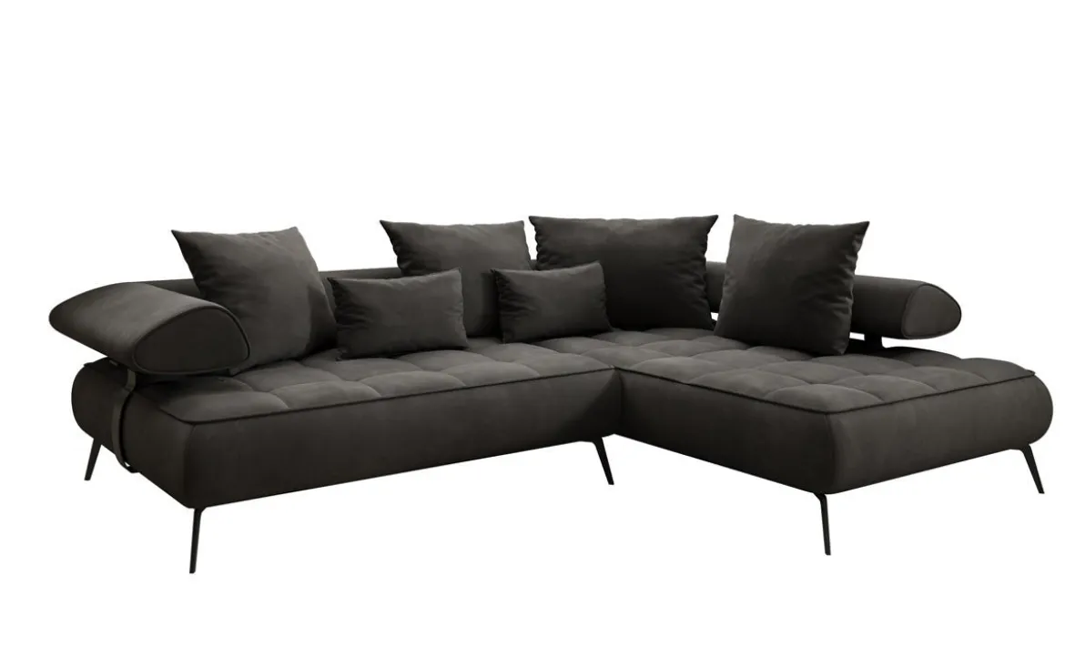 Designer Ecksofa Sydney Samt mit elektrischer Schlaffunktion