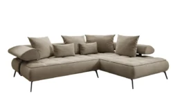 Designer Ecksofa Sydney Samt mit elektrischer Schlaffunktion
