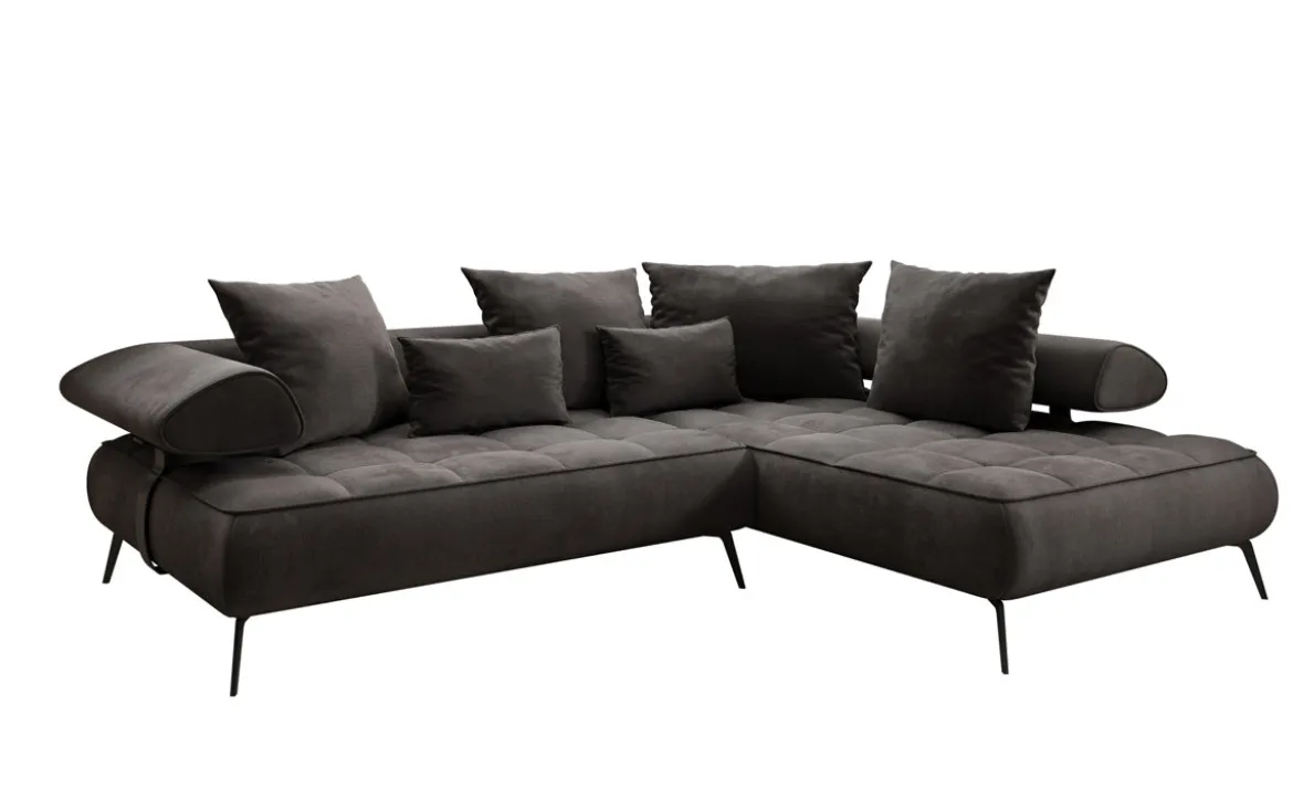 Designer Ecksofa Sydney Samt mit elektrischer Schlaffunktion