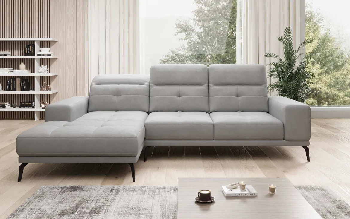 Designer Ecksofa Terina inkl. Beistellhocker
