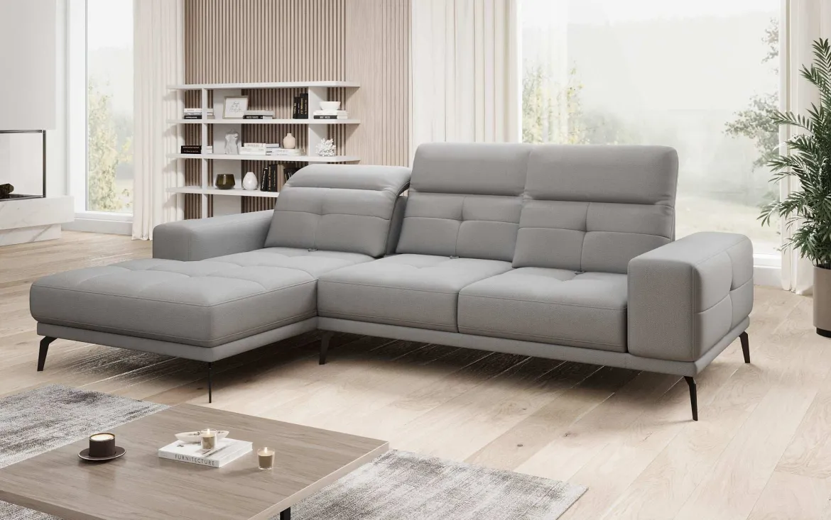 Designer Ecksofa Terina inkl. Beistellhocker