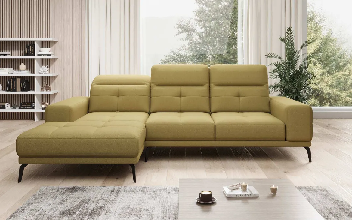 Designer Ecksofa Terina inkl. Beistellhocker