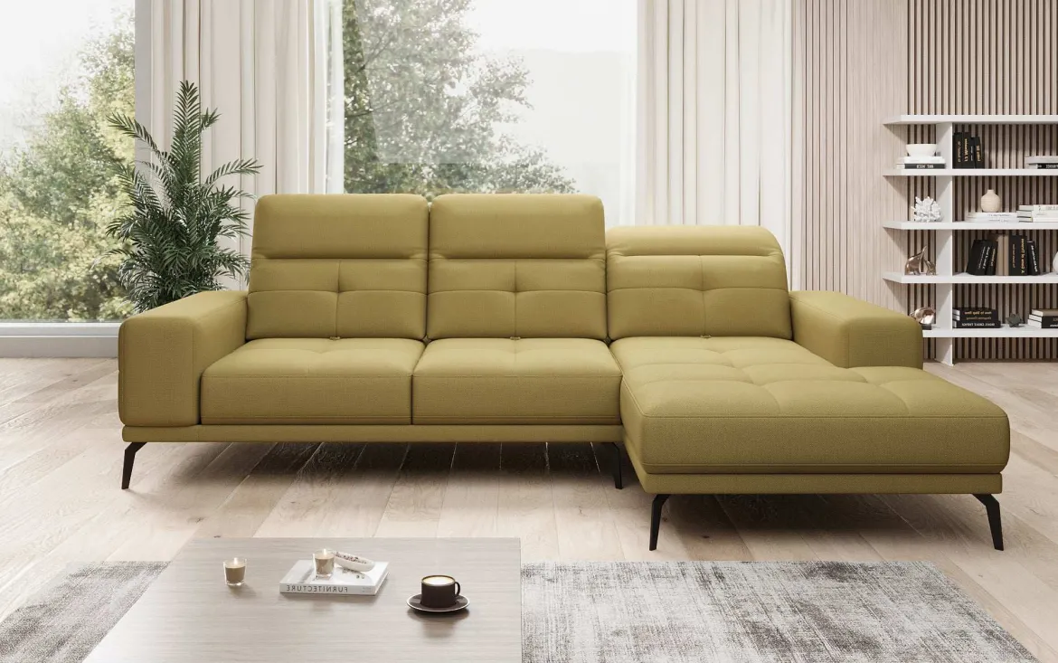 Designer Ecksofa Terina inkl. Beistellhocker