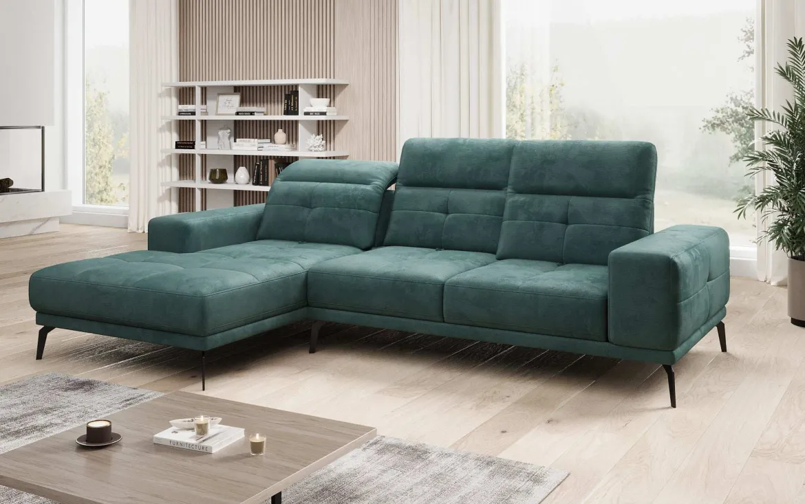 Designer Ecksofa Terina inkl. Beistellhocker