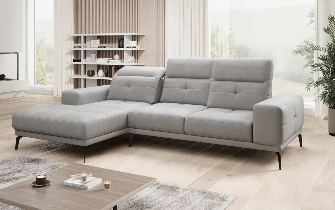 Designer Ecksofa Terina inkl. Beistellhocker