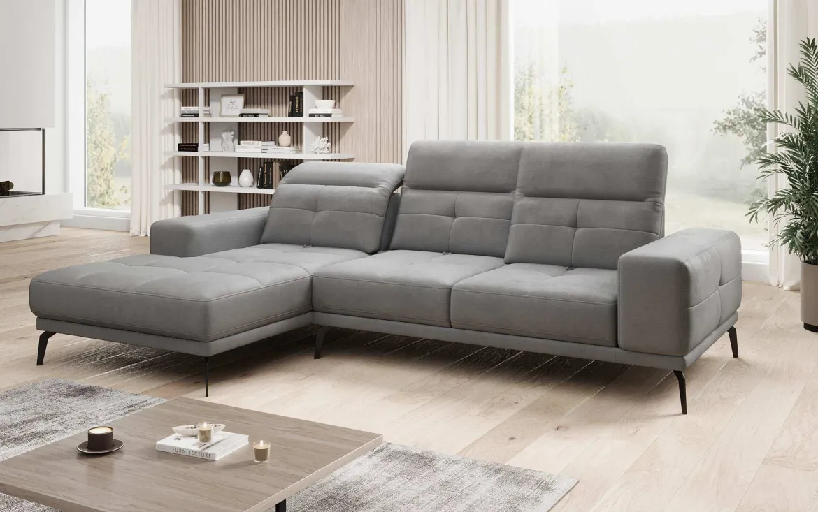 Designer Ecksofa Terina inkl. Beistellhocker