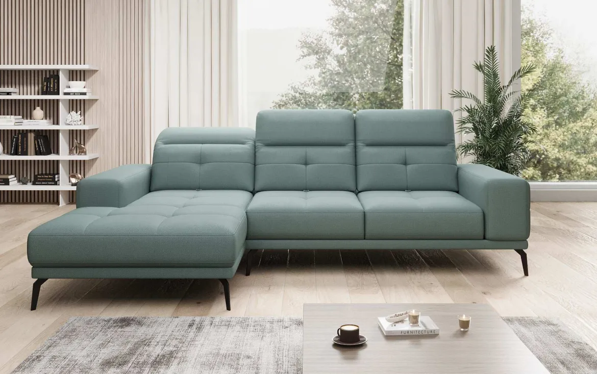 Designer Ecksofa Terina inkl. Beistellhocker