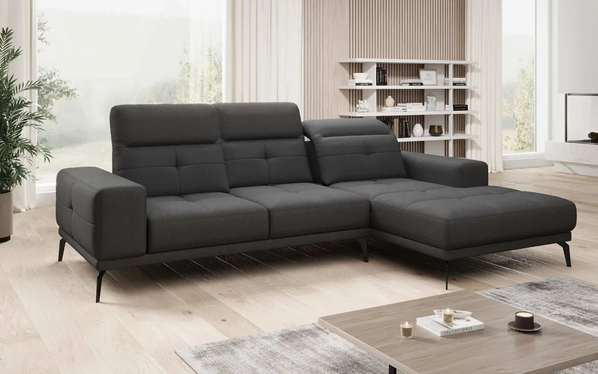 Designer Ecksofa Terina inkl. Beistellhocker