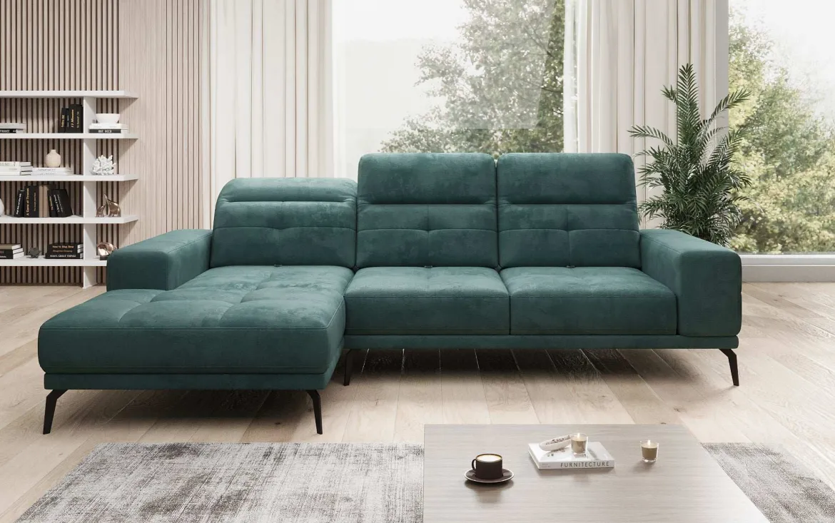 Designer Ecksofa Terina inkl. Beistellhocker
