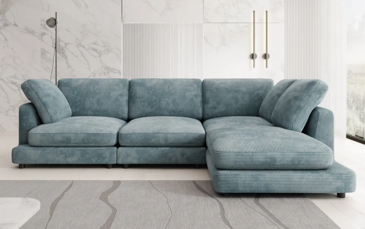 Designer Ecksofa Thalessa in Cord