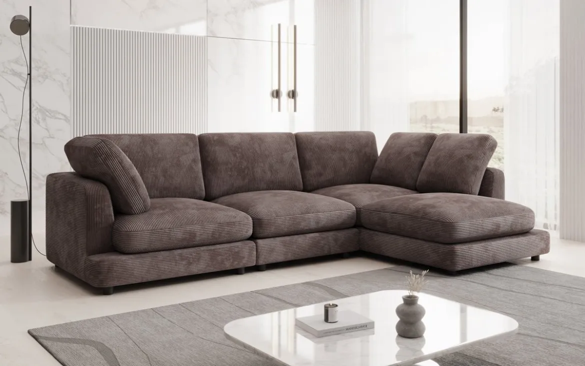 Designer Ecksofa Thalessa in Cord