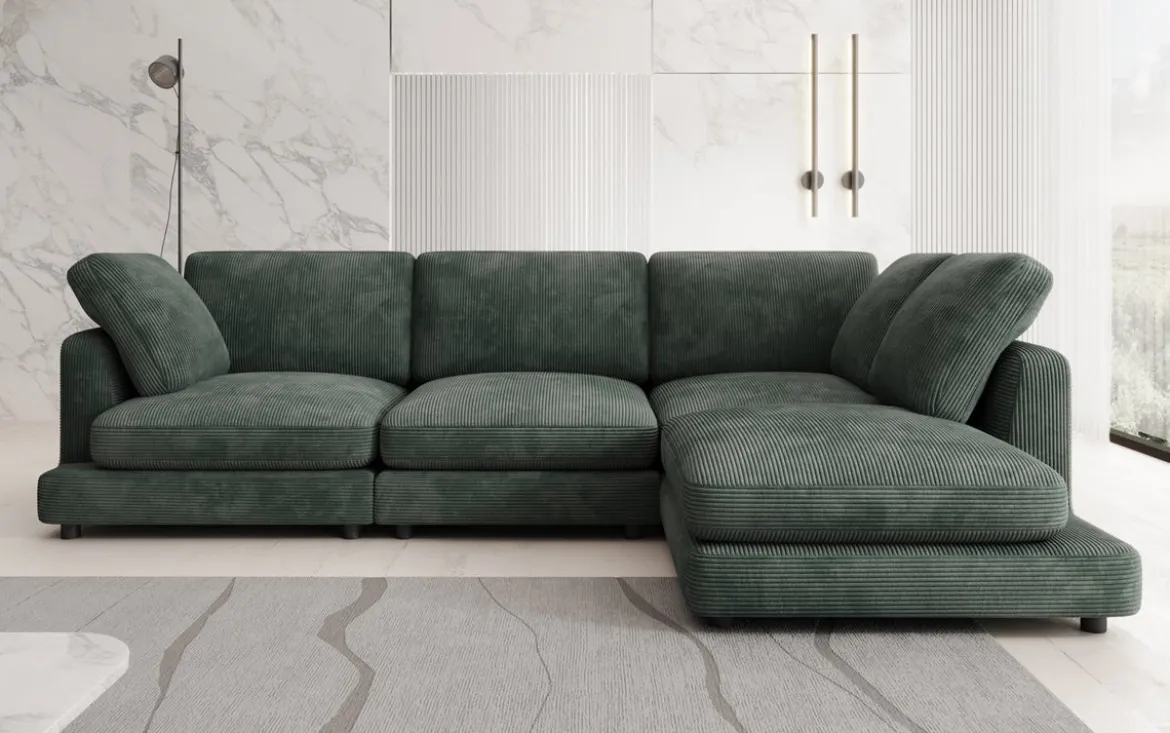 Designer Ecksofa Thalessa in Cord