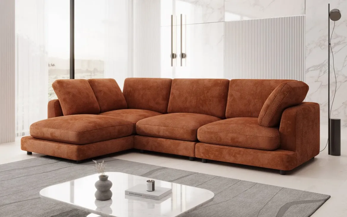 Designer Ecksofa Thalessa in Cord