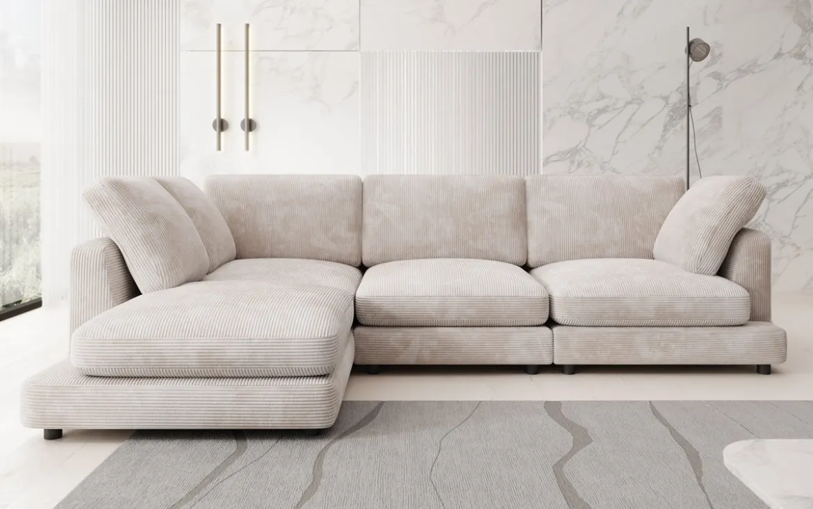 Designer Ecksofa Thalessa in Cord