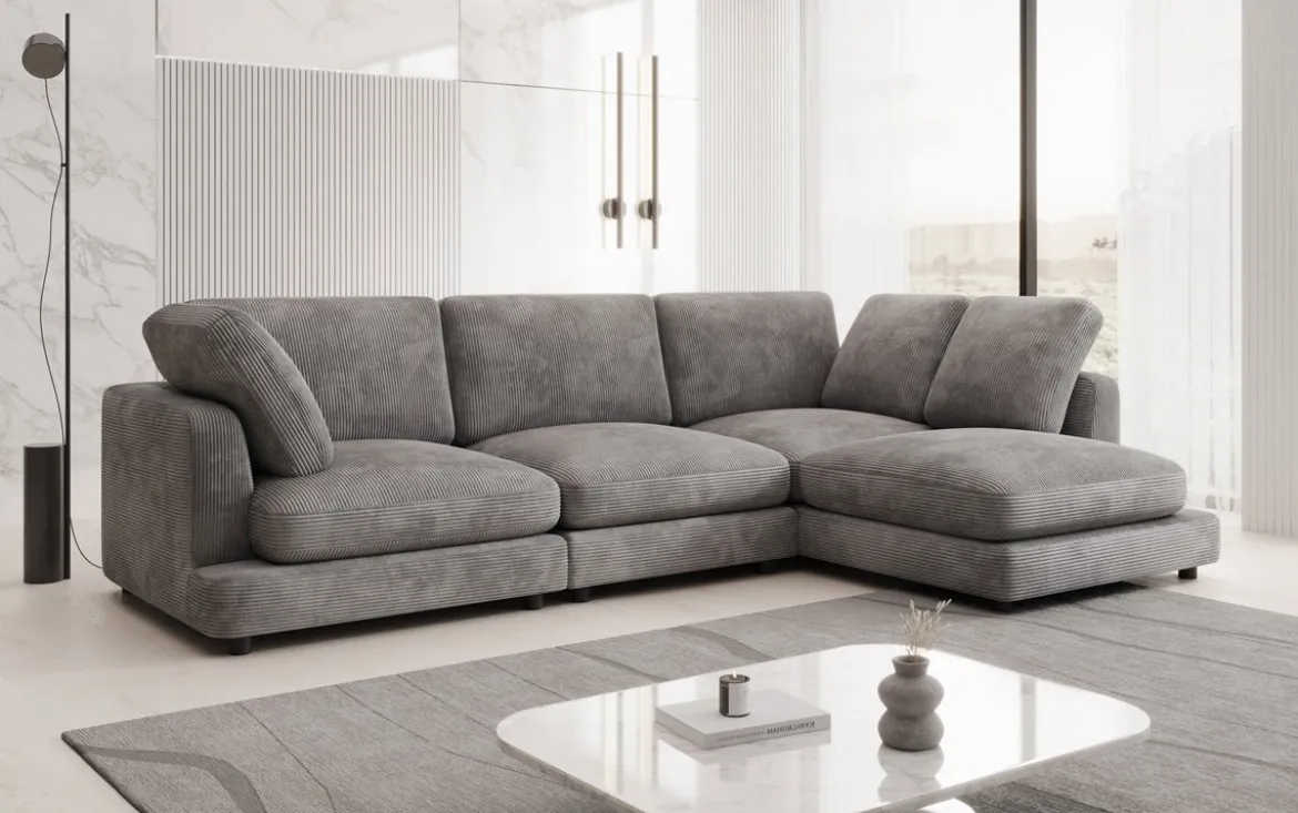 Designer Ecksofa Thalessa in Cord