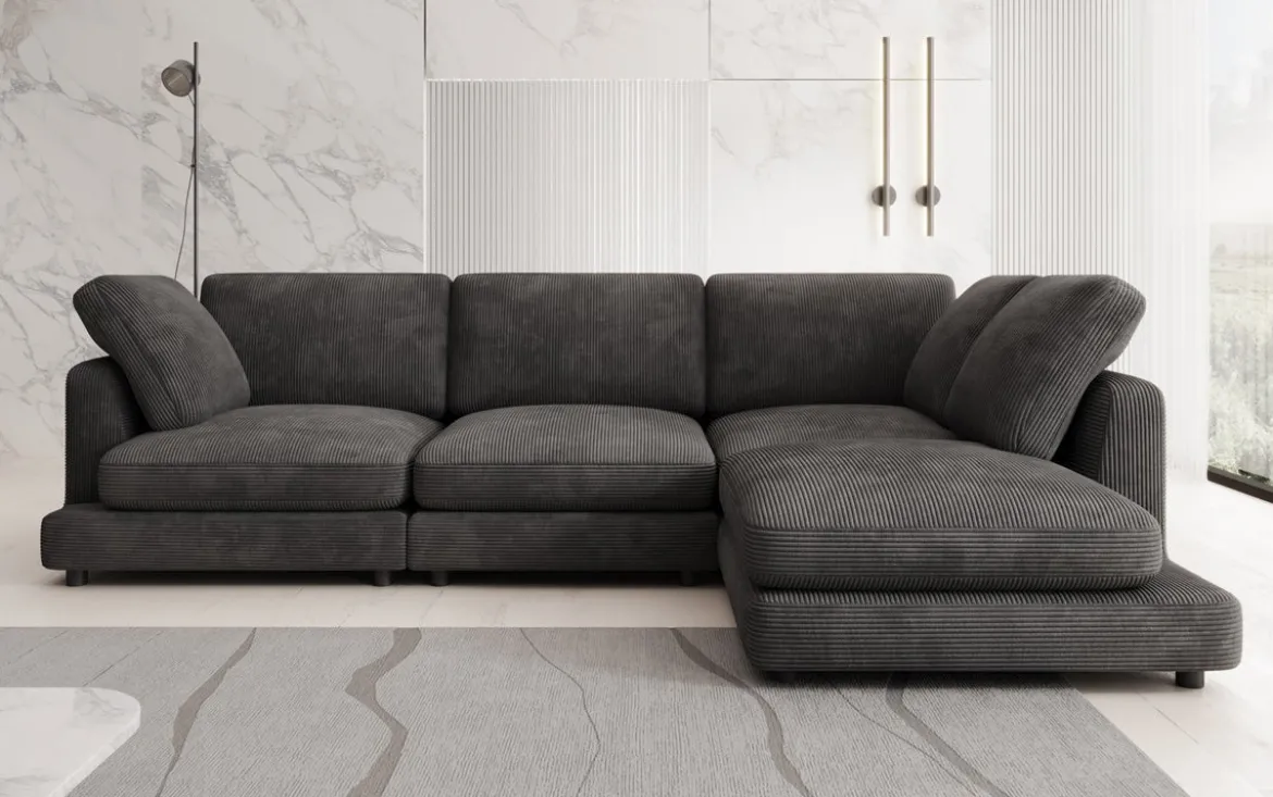 Designer Ecksofa Thalessa in Cord