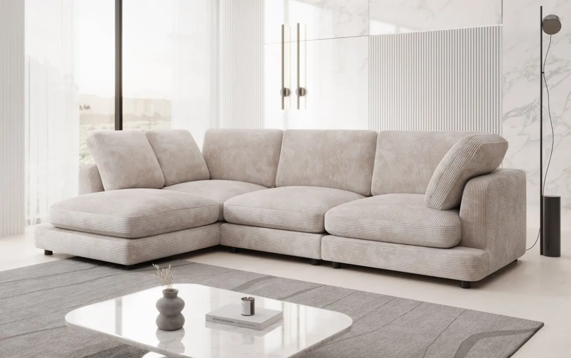 Designer Ecksofa Thalessa in Cord
