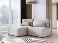 Designer Ecksofa Tilia Cord mit Schlaffunktion und Stauraum