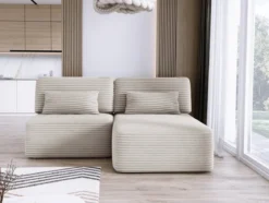 Designer Ecksofa Tilia Cord mit Schlaffunktion und Stauraum