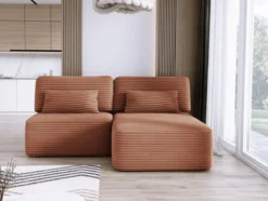 Designer Ecksofa Tilia Cord mit Schlaffunktion und Stauraum