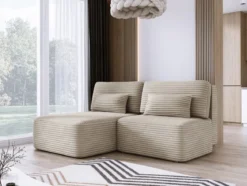 Designer Ecksofa Tilia Cord mit Schlaffunktion und Stauraum