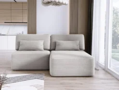 Designer Ecksofa Tilia Cord mit Schlaffunktion und Stauraum