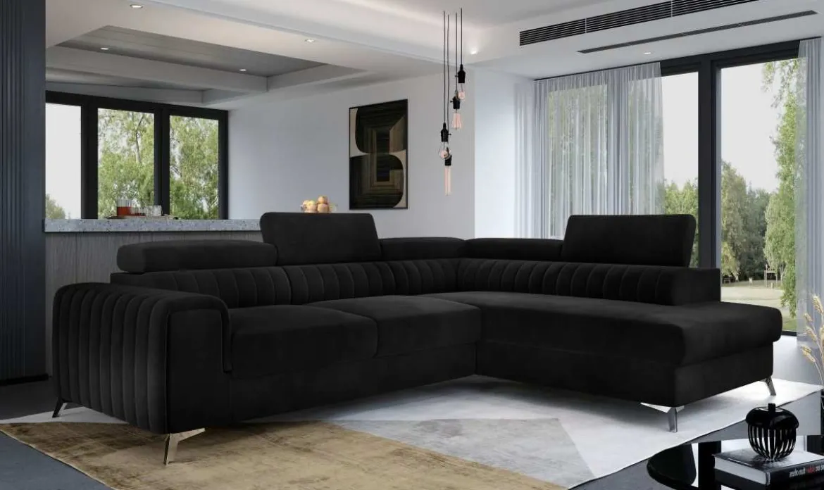 Designer Ecksofa Tirenni mit Schlaf- und Klappfunktion
