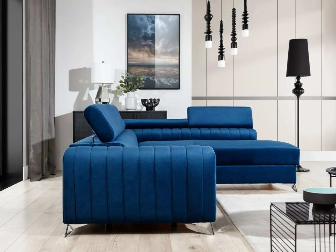 Designer Ecksofa Tirenni mit Schlaf- und Klappfunktion