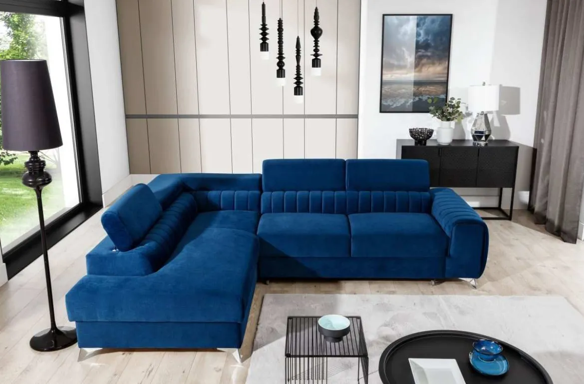 Designer Ecksofa Tirenni mit Schlaf- und Klappfunktion