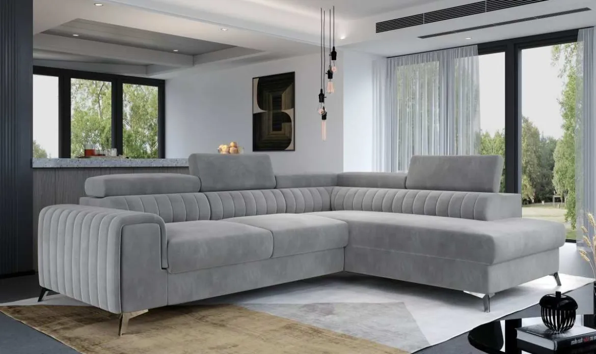 Designer Ecksofa Tirenni mit Schlaf- und Klappfunktion
