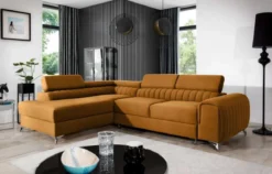 Designer Ecksofa Tirenni mit Schlaf- und Klappfunktion