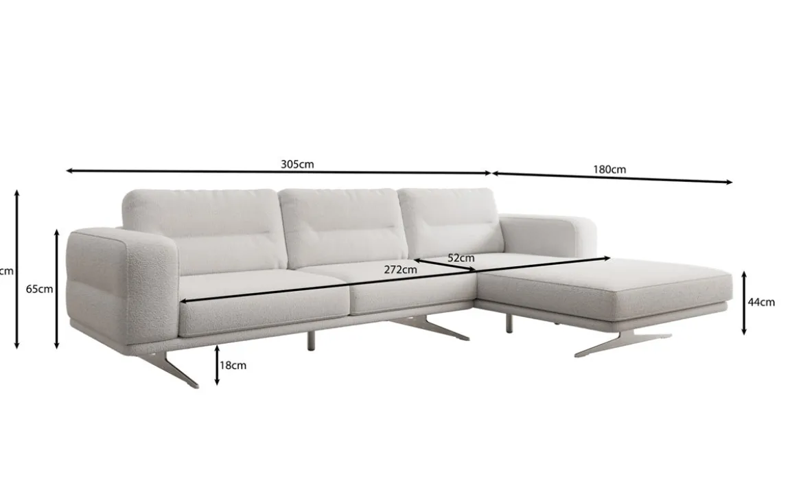 Designer Ecksofa Torino in Bouclé