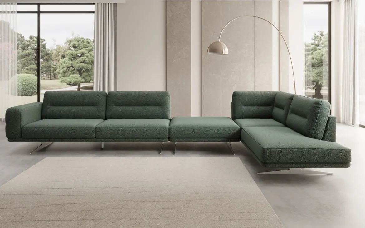 Designer Ecksofa Torino Maxi in Bouclé