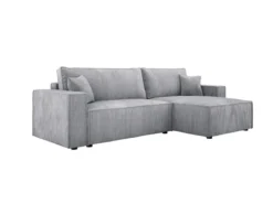 Designer Ecksofa Velanova mit Schlaffunktion und Stauraum aus Cord