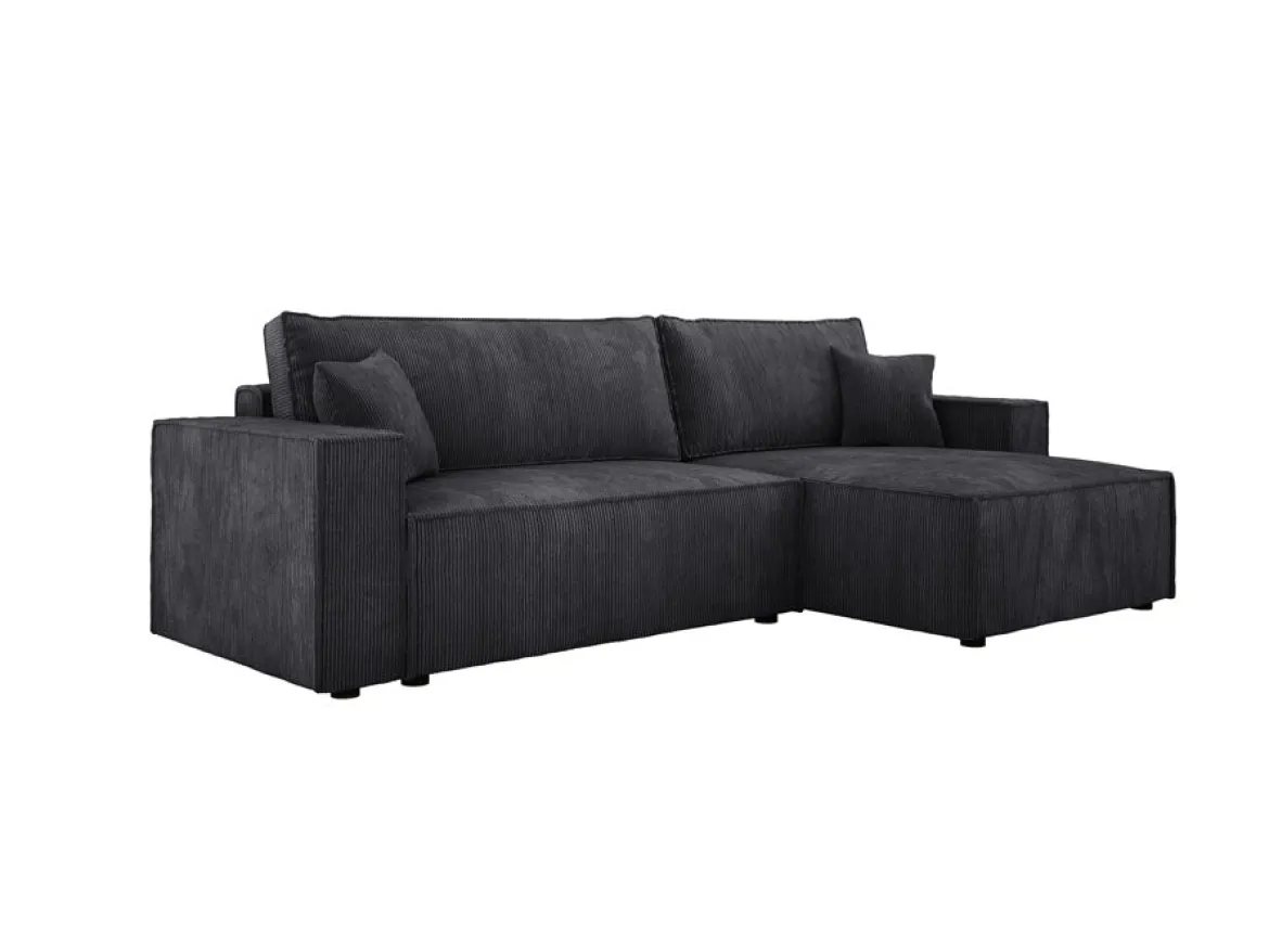 Designer Ecksofa Velanova mit Schlaffunktion und Stauraum aus Cord