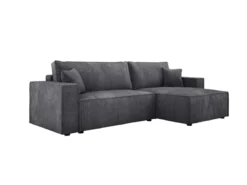 Designer Ecksofa Velanova mit Schlaffunktion und Stauraum aus Cord
