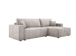Designer Ecksofa Velanova mit Schlaffunktion und Stauraum aus Cord